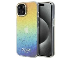 Guess GUHCP14SHDECMI Apple iPhone 14 / 15 / 13 6.1″ kietas dėklas IML Faceted Mirror Disco Iridesc