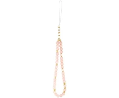 „Guess IML Flowers Electro Pearl Strap MagSafe“ dėklas, skirtas iPhone 17 – rožinis