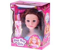 Jokomisiada Hairdressing head 20 cm Juodas DOLL with hairdressing accessories ZA5838