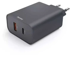 HAMA Įkroviklis SIECIOWA ECOSENTIAL 45W PD 1X USB-C, 1X USB-A, ANTRACYT