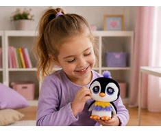 Hasbro Littlest Pet Shop mascot juodas and baltas penguin 16cm ZA6725