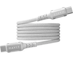 Havit CB6297 - Magnetinis kabelis iš USB tipo C iki USB tipo C, 1m (baltas)