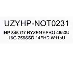 Hewlett Packard (HP) HP EliteBook 845 G7 AMD RYZEN 5 PRO 4650U 16GB 256GB SSD 14" FHD Win11pro Used US QWERTY (Atnaujinta)