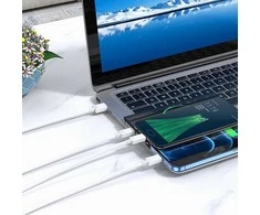 Laidas 3in1 USB A į Lightning / Micro USB / USB C Hoco 2A 1 m X74 baltas