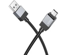 Cable USB A to Micro USB Hoco 2,4A 1 m X110 juodas