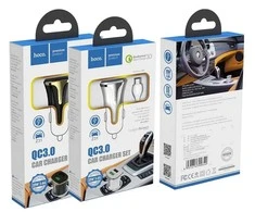 Įkroviklis automobilinis Hoco Z31 USB + "microUSB" QuickCharge (3.0A) juodas