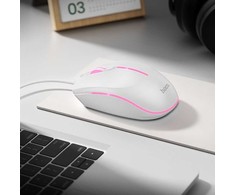 Wire pelė žaidimams Hoco USB A 2400 dpi GM37 baltas