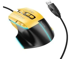 Wire pelė žaidimams Hoco USB A 3600 dpi GM31 juodas geltona