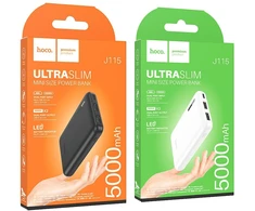 HOCO išorinė baterija 5000 mAh 2A J115 juoda