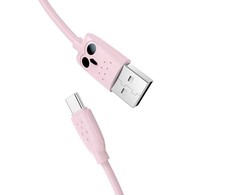 HOCO USB kabelis - KX1 micro USB 1m rožinis