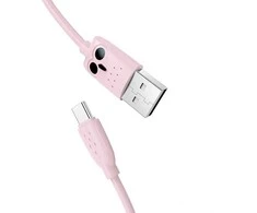 HOCO USB kabelis - KX1 micro USB 1m rožinis