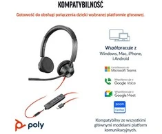 „Hewlett Packard“ (HP) „HP Poly Blackwire 3325“ stereofoninis „Microsoft Teams“ sertifikuotas USB-C Ausinės +3,5 mm kištukas + USB-C/A adapteris