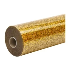 HTVRONT Glitter Heat Transfer Film, 30.5 cm x 90 cm (auksinis)