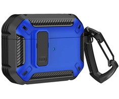Hurtel Airpods 4 Armor Dėklas su karabinu – mėlynas