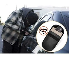 Hurtel Apsaugos nuo vagystės automobilio raktų dėklas radijo blokavimo dėklas be rakto Faraday Box Faraday narvas 14cm su 10cm juodos spalvos