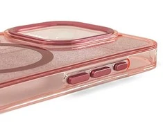 Hurtel Glitter Dėklas MagSafe Compatible skirtas Apple iPhone 17 Pro Max – rožinės spalvos