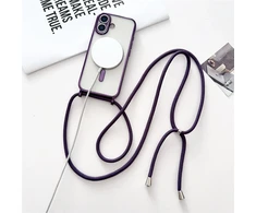 Dėklas Marka Niezdefiniowana - iPhone 17 Case with Crossbody Strap, MagSafe Compatible - Juodas