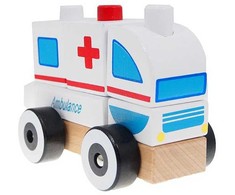 Medinis Žaislinis Automobilis - IBOX Greitosios Pagalbos Automobilis W05C012 Spalvingas