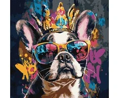 Ideyka Painting by numbers 40 x 40 cm KHO6706 Light bulldog AP0097