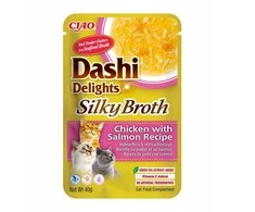 INABA CAT Dashi Delights Silky Broth vištiena su lašiša - skanėstas katėms - 40g