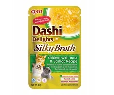 INABA CAT Dashi Delights Silky Broth vištiena su tunu ir šukute - skanėstas katėms - 40g
