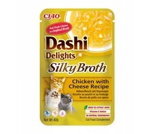 INABA CAT Dashi Delights Silky Broth vištiena su sūriu - skanėstas katėms - 40g