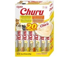 INABA Churu veislės dėžutė vištiena ir jautiena - kačių skanėstai - 20 x 14g