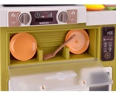 Jokomisiada Interactive kitchen Žalias light sound steam + dishes 55pcs ZA5292