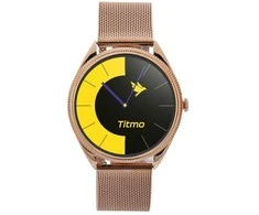 Išmanusis laikrodis TITMO O-170 (AMOLED, bluetooth call, stainless steal auksinis mesh strap) auksinis
