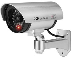 iWear IR1 CCTV IR Āra Mājas Drošības Duymmy Viltus Kamera ar mirgojošu sarkano gaismu 2x AA baterija Sudrabota