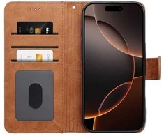 Dėklas Oem Flip case for iPhone 16 PLUS Jeans Book juodas