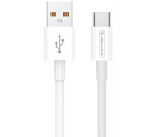 Jellico B1 Izturīgs-Mīksts Universāls USB uz USB-C Datu &amp; Ātrās uzlādes PD 20W Kabelis 1m Balts