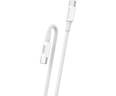 Jellico B22 Super ātrs universāls USB-C uz USB-C datu un ātrās PD 100W 20V/5A uzlādes kabelis 1m Balts