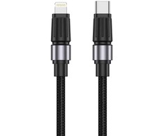 Jellico B26 Pīta auduma iPhone &amp; iPad USB-C uz Lightning Datu un Ātras PD 30W Uzlādes Kabelis 1m Melns