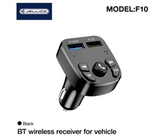 Jellico F10 Bluetooth 5.0 FM / MP3 siųstuvas + automobilio greitasis įkroviklis 2x USB QC 3.0 3.1A LED juodas