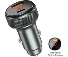 Jellico F13 52.5W Metāla Divu portu Auto Ātrais Adaptīvās Lādētājs USB QC 22.5W + PD USB-C 33W Sudraba