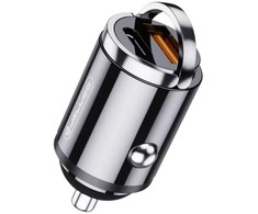 Jellico F6 38W Nano Mini Metāla Auto DC 12-24V Divu Portu PD 20W USB-C + USB QC 18W Ātrais Lādētājs Melns