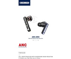 JELLICO belaidės ausinės (ANC+ENC) TWS28 Juodas
