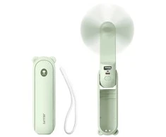 „Jisulife“ nešiojamas ventiliatorius „Life8 Plus“ su USB įkroviklio funkcija, 4500 mAh, ir žibintuvėliu - Žalias