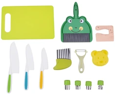 Jokomisiada 14-Piece Children’s Kitchen Set with Knives, Cutting Board and Cutters ZA6601