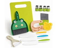 Jokomisiada 14-Piece Children’s Kitchen Set with Knives, Cutting Board and Cutters ZA6601