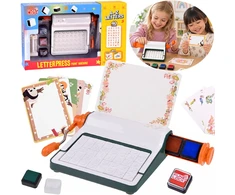 Jokomisiada 2-in-1 printing and embossing stamp machine - learning letters ZA6463