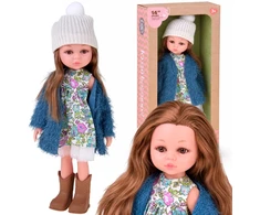 Jokomisiada 35cm AUTUMN doll with ruda hair in a coat and hat ZA6438