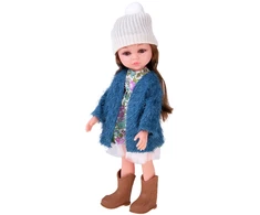 Jokomisiada 35cm AUTUMN doll with ruda hair in a coat and hat ZA6438