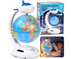 Jokomisiada 4-in-1 levitating globe, 360° rotation - LED lamp, BT speaker, clock ZA6313