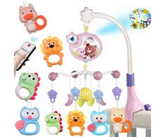 Jokomisiada Animal Cot Mobile with Projektorius, Music Box and Remote Control ZA6272