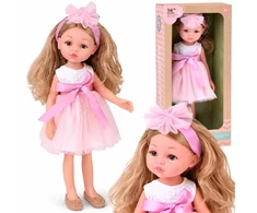 Jokomisiada BALLERINA doll 35cm with blonde hair in a pink tulle dress ZA6440