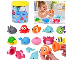 Jokomisiada Bath toys Sea animals foldable in half 10 pcs ZA6564