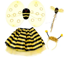 Jokomisiada Bee Costume for Girls – Wings, Skirt, Headband, Wand ZA6602