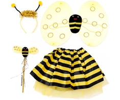 Jokomisiada Bee Costume for Girls – Wings, Skirt, Headband, Wand ZA6602